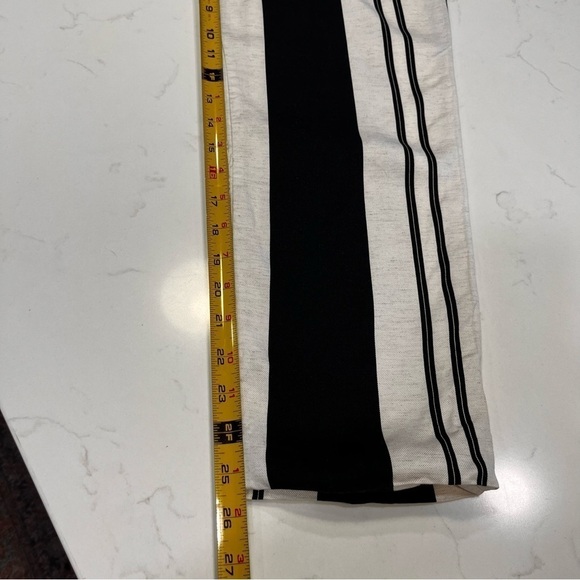 Women’s Topshop Linen Black & Cream Striped Side Button Trousers Sz 2 - Picture 8 of 8